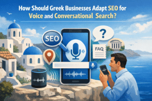 How should Greek businesses adapt SEO for voice and conversational search