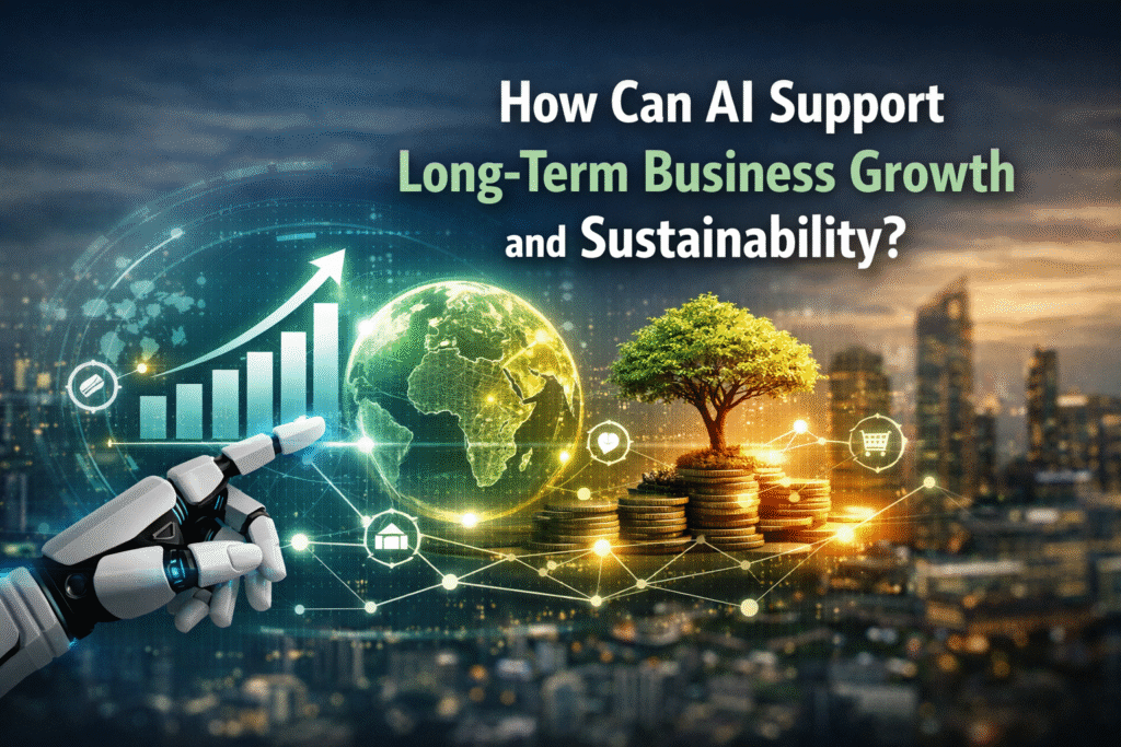 How can AI support long-term business growth and sustainability