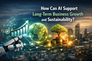 How can AI support long-term business growth and sustainability