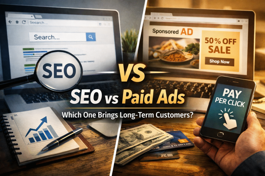 SEO vs Paid Ads Which One Brings Long-Term Customers