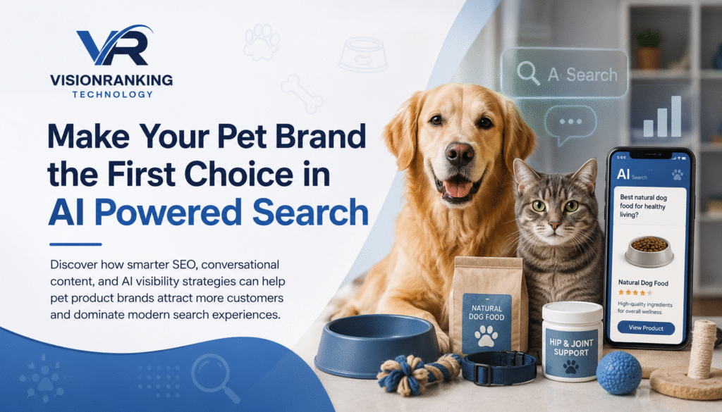 How can pet product brands optimize for AI search visibility