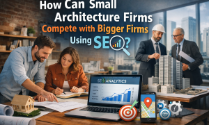How can small architecture firms compete with bigger firms using SEO